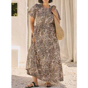 Anthropologie The Somerset Maxi Dress Cheetah Animal Print 2X